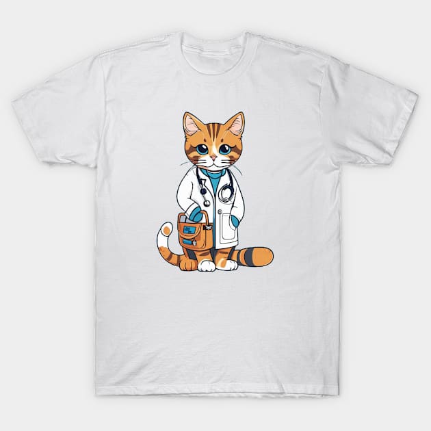 Purr-fectly Qualified: Doctor Cat T-Shirt by Teeeshirt